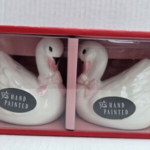 Hand Painted Swan Figurines